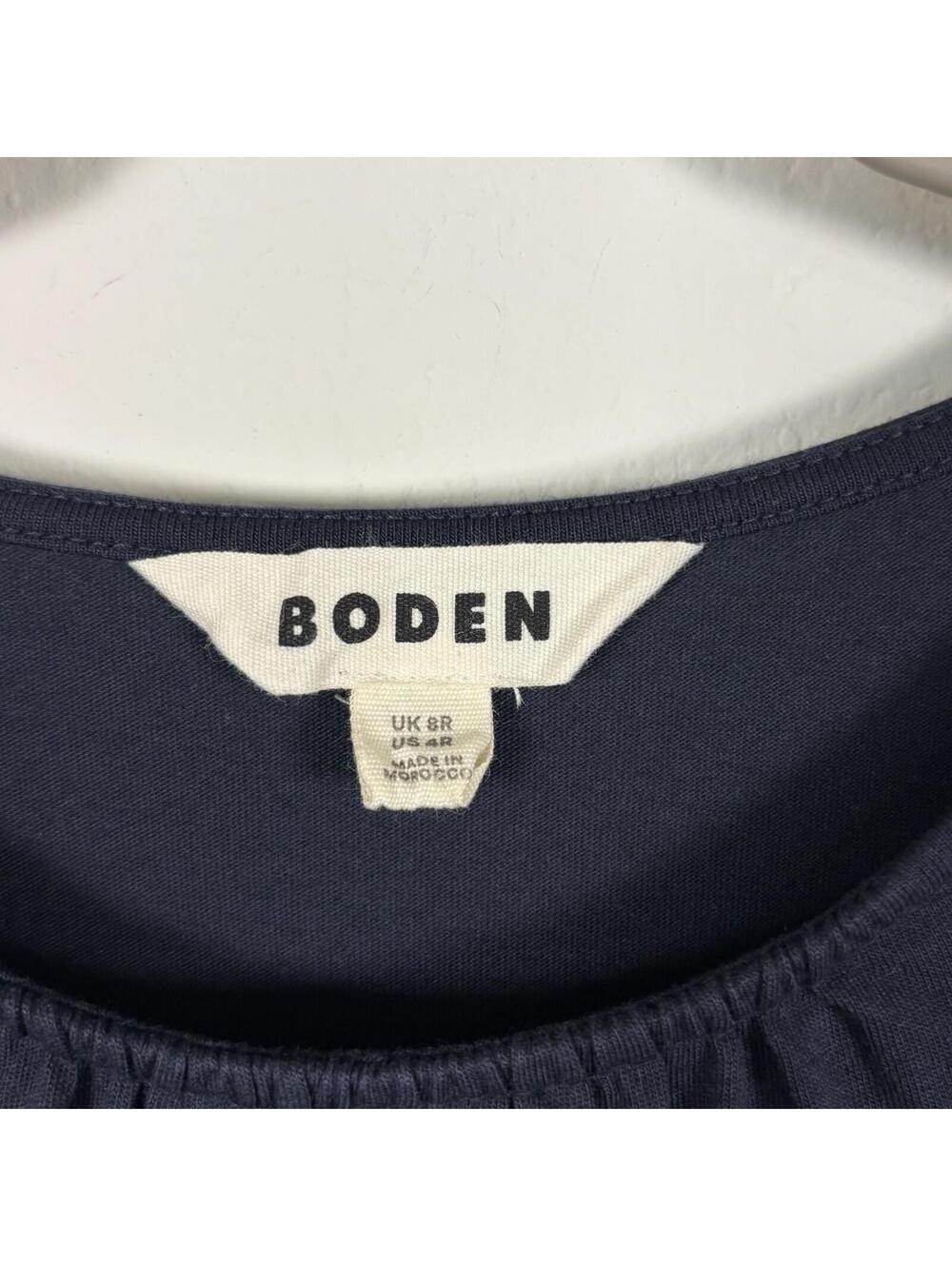 Boden Louisa Cotton Jersey Dress Navy Blue Womens Size 4R Closet Basics EUC - Picture 2 of 6